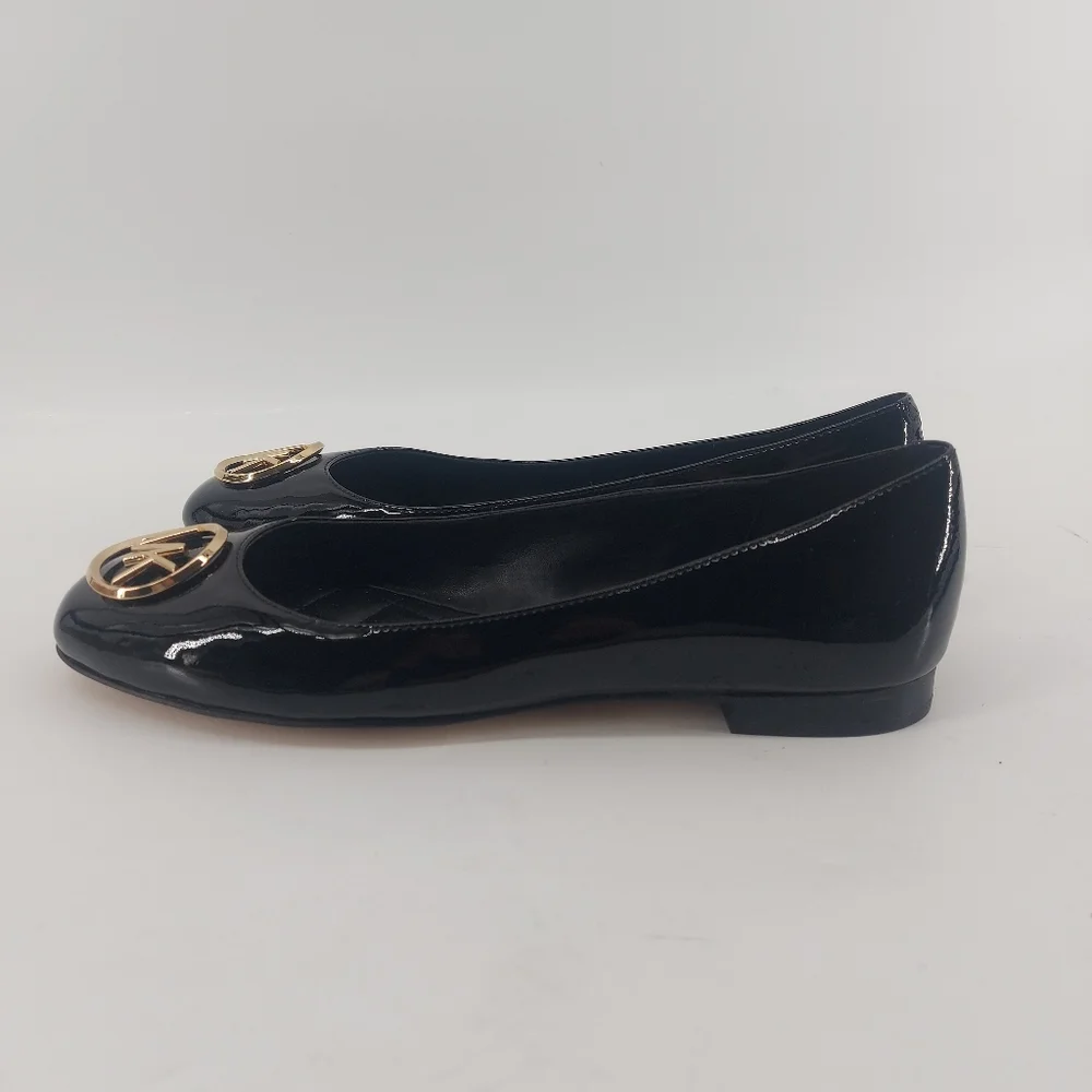 Michael Michael Kors DENA Ballet Flats Black Patent Leather Size 7.5 - Picture 3 of 9